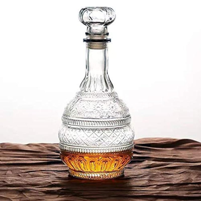 MDLUU Liquor Decanter, Glass Spirits Decanter with Airtight Stopper, Whiskey Vodka Bourbon Decanter Bottle for Gift, Home, Bar, Party Decor, 34oz/1000ml Clear - Image 1